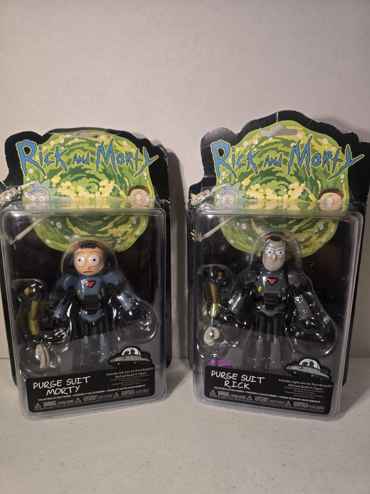 Set Of 2 Rick and Morty Purge Suit Action Figure Adult Swim Cartoon Network NIB