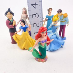 Disney princess Prince Figures Lot Of 8 Pvc Plastic Cake Toppers Wendy Mulan