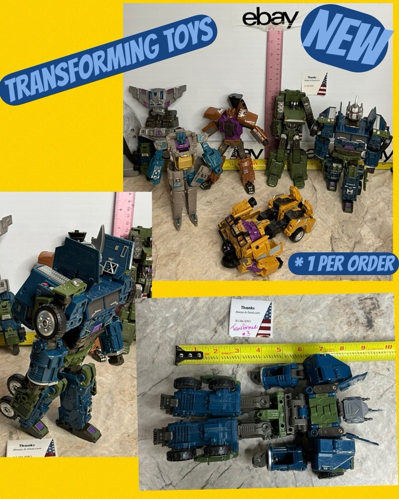 Transforming Toy Semi Truck Blue & Green #3 TRANSFORMER Warbotron Robot Off Road