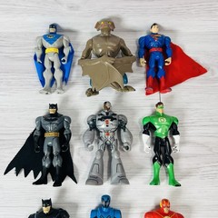 Batman Brave Bold Figure Lot JLU Blue Flash Green Man Bat Cyborg Superman Toy DC