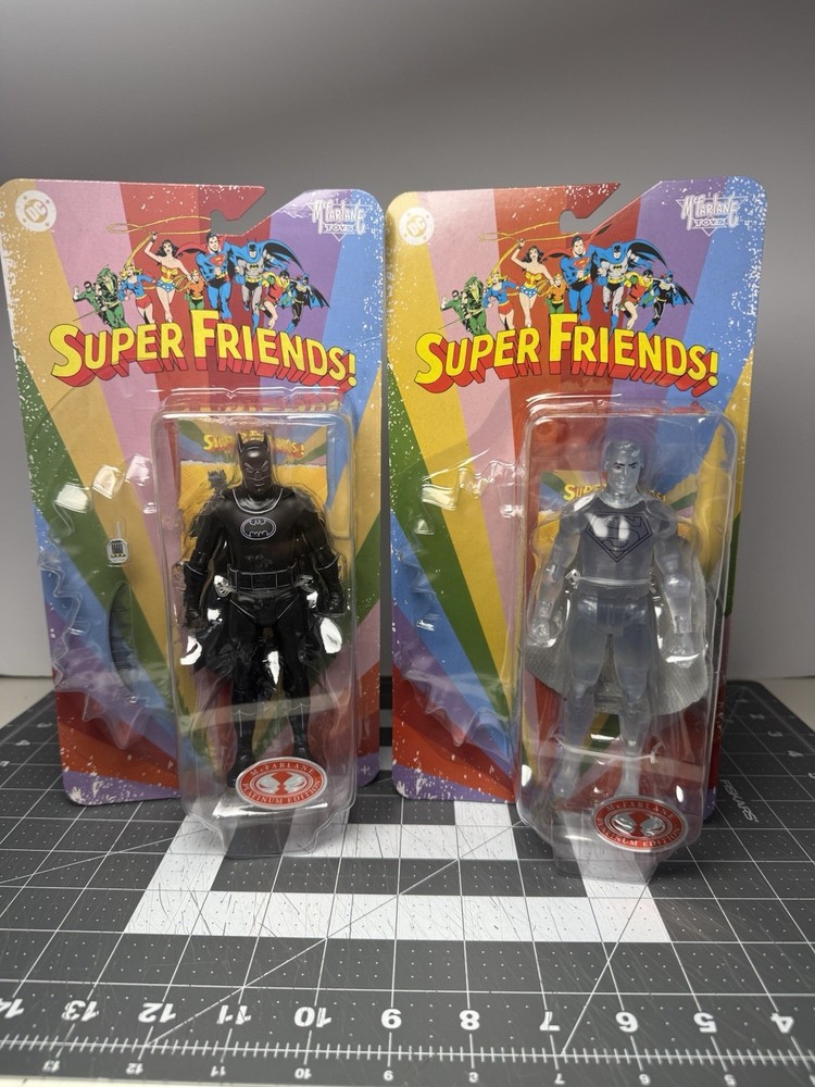 McFarlane Super Friends DC Batman Phantom Zone / Crystal Superman Red Platinums