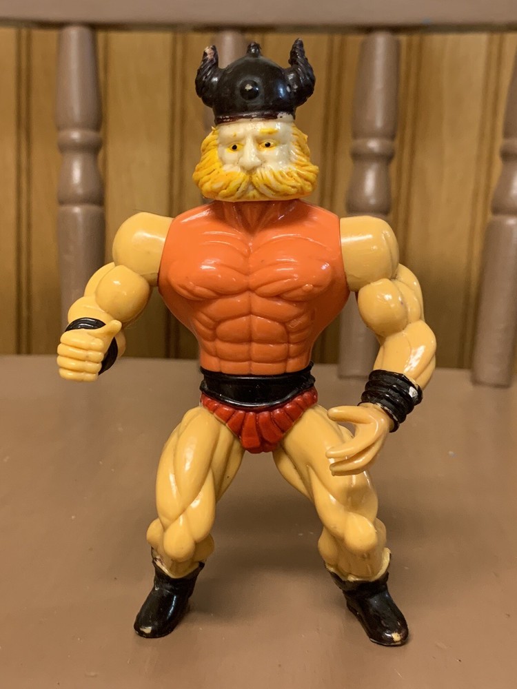 Vintage 80s MOTU KO Galaxy Heroes Wrestler Warrior Huk Orange Chest Variant READ