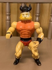 Vintage 80s MOTU KO Galaxy Heroes Wrestler Warrior Huk Orange Chest Variant READ