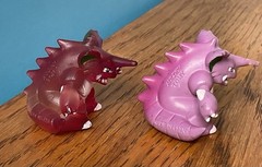 1999 POKEMON Auldey & Translucent Nidoking 2” C.G.T.S.J Nintendo Tomy Figures