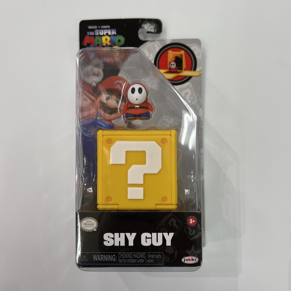 Jakks Pacific SHY GUY Super Mario Bros Movie 1.25 in Mini Figure Question Block