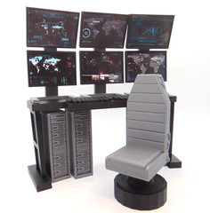 Custom 1:12 Tactical Map Surveillance Command Center Computer Screen Upgrades