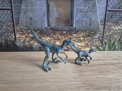 Jurassic World Mini Dinosaur 2″ Figure Blue & Beta Velociraptor Dino Mattel AMC