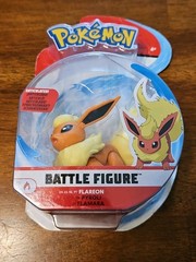 FLAREON Pokemon Battle Feature Figure 3’’ Articulated Action 2019 Jazwares – NEW