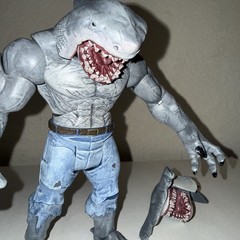 DC Multiverse King Shark Build A Figure BAF CNC 100% Complete with Hammerhead 9″