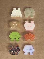 SPACE INVADERS Resin Figure Lot of 8 Urban Designer Art UK Handmade B