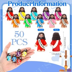 50 Colorful Mini Jesus Figures – Religious Party Gifts for All Occasions