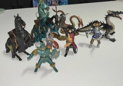 Papo Schleich & Heroscape Figure Lot – Vintage Medieval Knights, Horses, Dragons