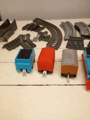 Thomas & Friends Train Set Lot 24pc – Engines, Cars, Curved & Switch Tracks