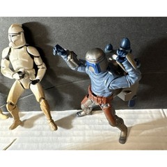 VTG Lot Of 7 Hasbro 2001 LFL 4 Action Figures and 3 Pieces.