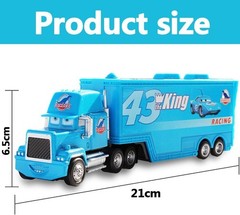 2Pcs Disney Pixar Cars No.43 The DiNOco King Hauler Truck 1:55 Diecast Toys Set~