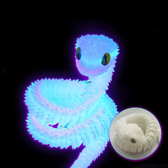 3D Printed Snake Movable Joint Simulation 3D Printed Figures Newyear Decoration