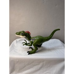 Mattel Jurassic World Velociraptor Green Dinosaur Action Figure Red Crest 8in