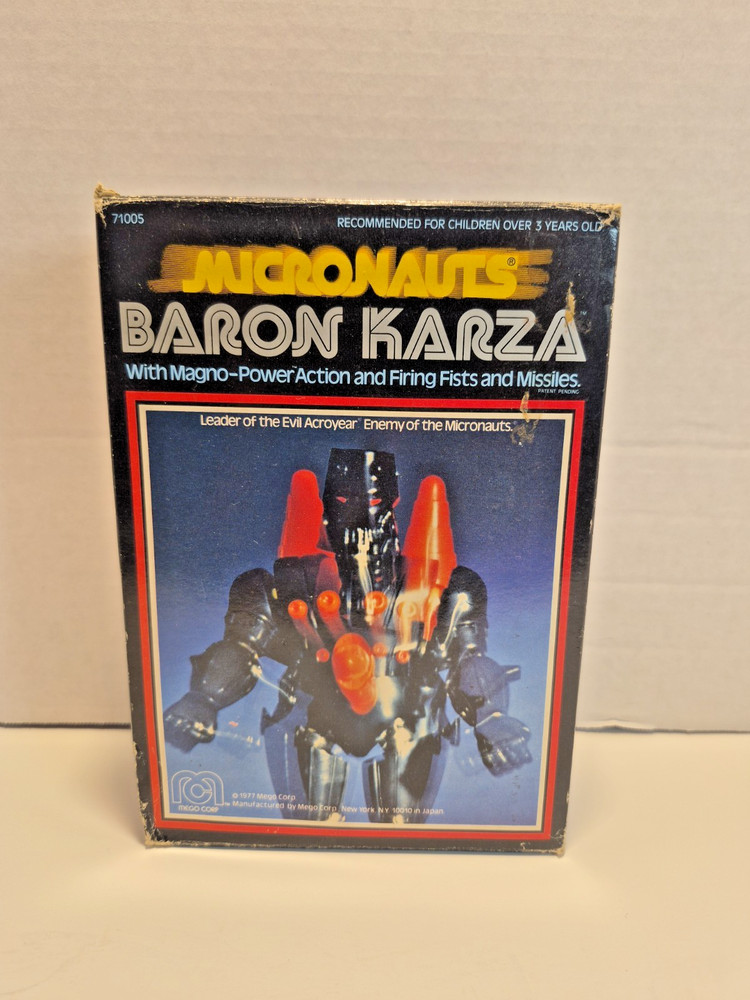 MICRONAUTS Baron Karza Complete Magnetic Action Figure with Box Mego Corp 1977