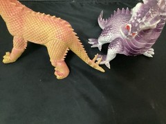Lot Of Two Imperial Two Headed Dragons Purple & Orange