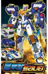 Express] Metal Cardbot S Blue Cop Trinity Season2 Transformer Robot Car Figure