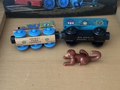 Fisher Price Wood Animal Park Thomas the Train & Big World Animal Car & Monkey!