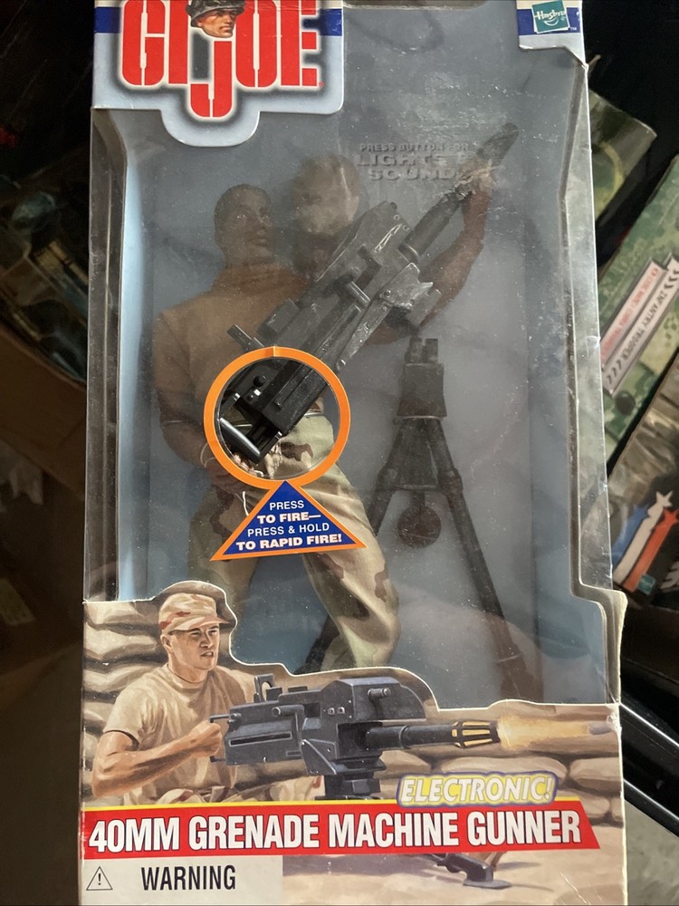 12” GI Joe Electronic 40MM Grenade Machine Gunner, 1/6scale Hasbro 2000
