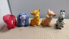 5 Vintage Plastic Rubber Squeak Squeeze Toy Lion King characters, Disney 90’s