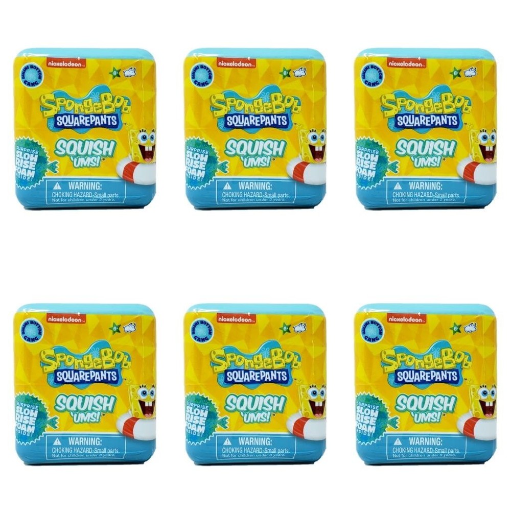 SpongeBob SquarePants Squish ‘Ums – Lot of 6 Sealed Blind Cubes