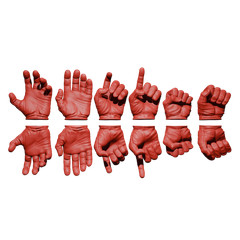 1/10 Scale Hands: Leather Gloved (Multiple Color Options)