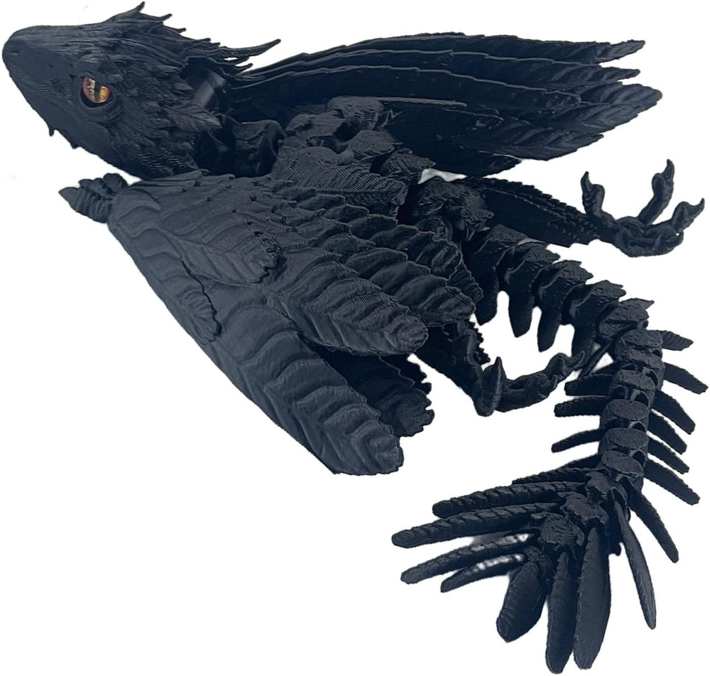 Feathered Wyvern Dragon,3D Printed Dragon, Articulated Dragon with Wings, 3D