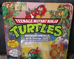Vintage 1991 Teenage Mutant Ninja Turtle Michaelangelo With Storage Shell