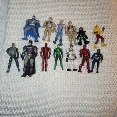 Action Figures Lot Of 13 Mixed Lot With Carrying Case