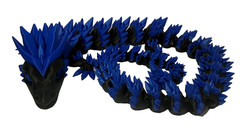 3D Printed Crystal Dragon -PLA- Black and Blue – 2 Ft Long – Articulated dragon