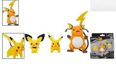 Select Evolution Pokémon 3 Pack: Pichu, Pikachu & Raichu Battle Figures