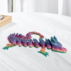 Large 24 Inch Articulated Flexi Crystal Dragon 3D Printed Fidget Desk Toy