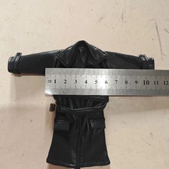 1/12 Scale Sodier Wired Black Faux Leather Trench Coat Model for 6″ Fi…