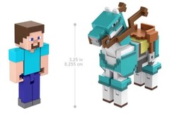 Mattel Minecraft Action Figure Steve and Armored Horse New