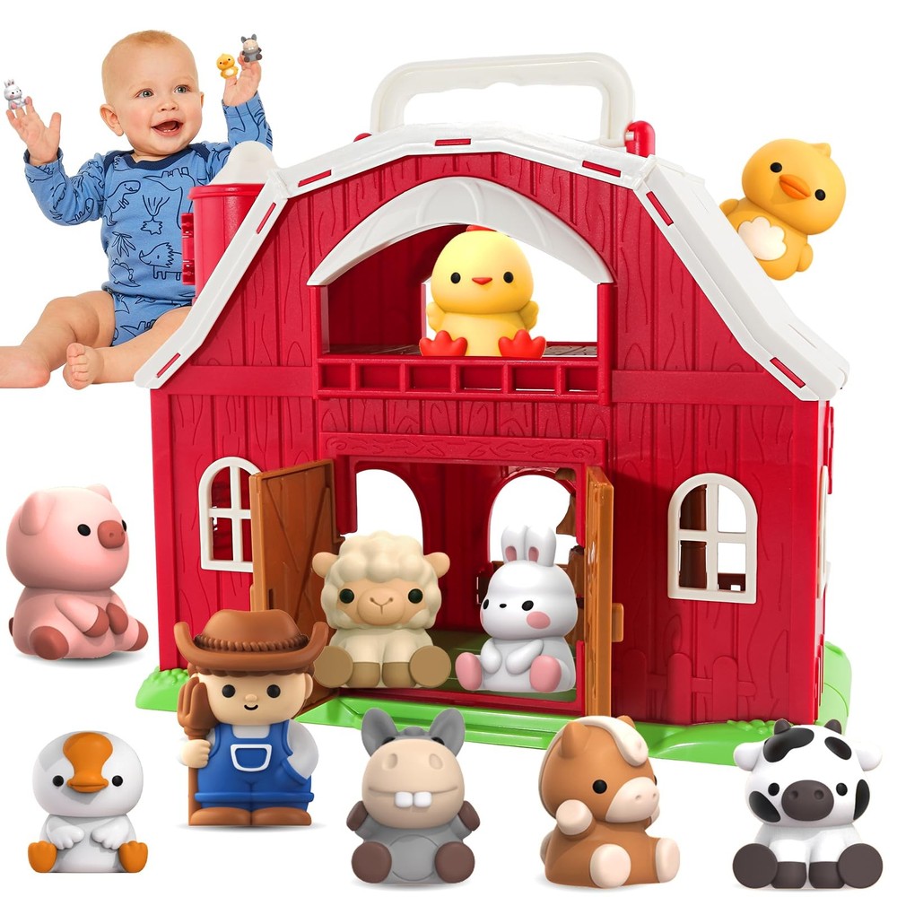 Toys for 1 2 3 Years Old Boys and Girls, Big Barn Playset with Farm Animal, P…