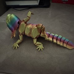 Fully Jointed Multicolor Axolotl Action Figure Plastic Toy