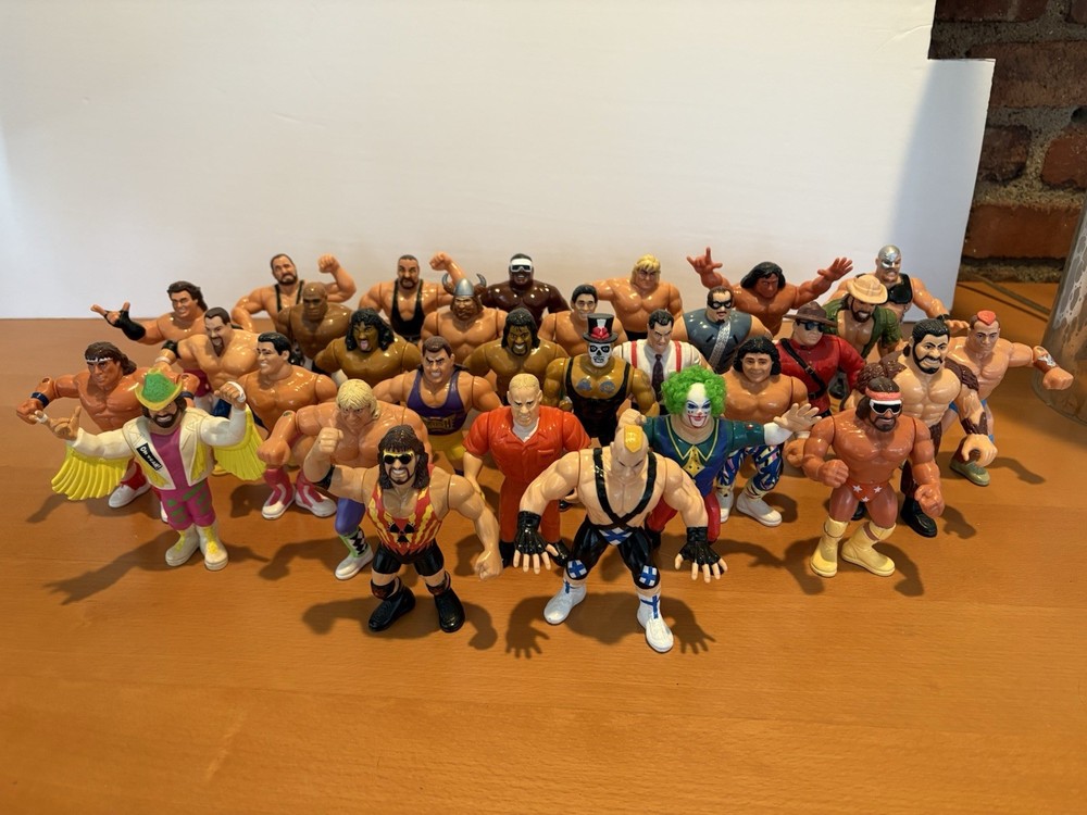 WWF Hasbro 31 Loose Figures Lot Adam Bomb Ludvig Borga Owen Hart Doink And More