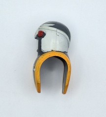Rare Vintage 1997 1.5″ Saban Kamen Rider Figure Helmet Grey/Gold/White, Red-Eyes