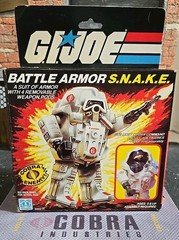 GI JOE ~ 1983 SNAKE BATTLE ARMOR ~ S.N.A.K.E. ~ 100% COMPLETE & WHITE BLUEPRINT