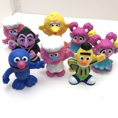 Vintage Sesame Street Figures Muppets Grover Big Bird Die Cast Toys Cake Toppers