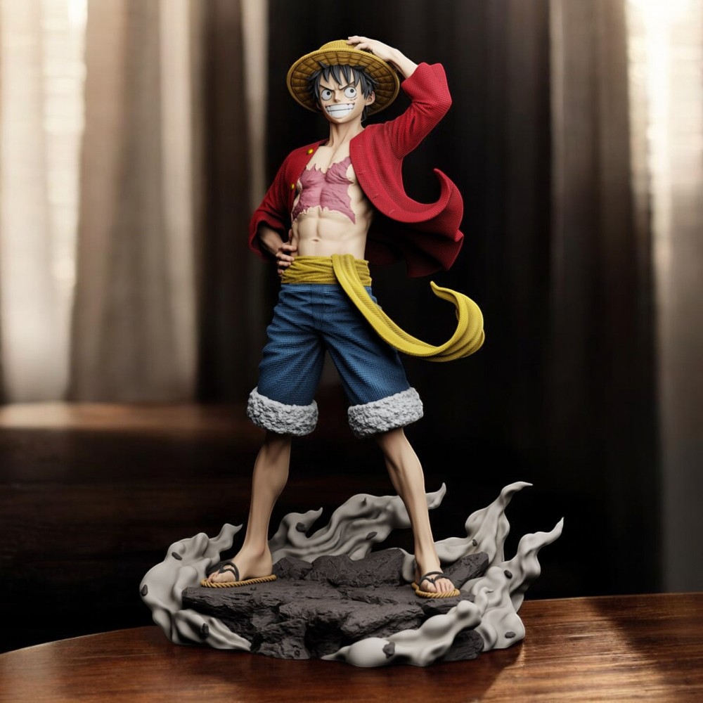 Figura Fanart Luffy Pintada con aerografo 9.8 inch