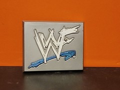 1998 Jakks Pacific WWF WWE Wrestling Figure Blue Silver White Stand Base