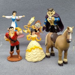 6pc Set Beauty & The Beast Playset Six PVC Cake Toppers Mini Figures