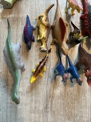 Plastic Rubber DINOSAURS Play Toys EDUCATIONAL Dinosaur Lot Of 49 Vintage