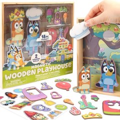 Bluey 18-Piece Playset – Wooden Magnetic Dolls for Engaging Playtime Adventures