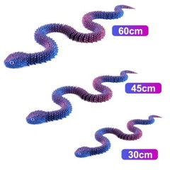 24″ 3D Printed Animals Snake Viper Snake Flexible Snake Fidget Toys Desk Decor