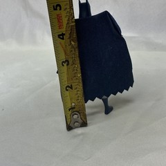 Batman Action Figure Gray Blue Yellow Black Plastic w/ Fabric Cape 5 in